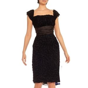 Max Studio retro 50's black tiered bodycon dress sz s